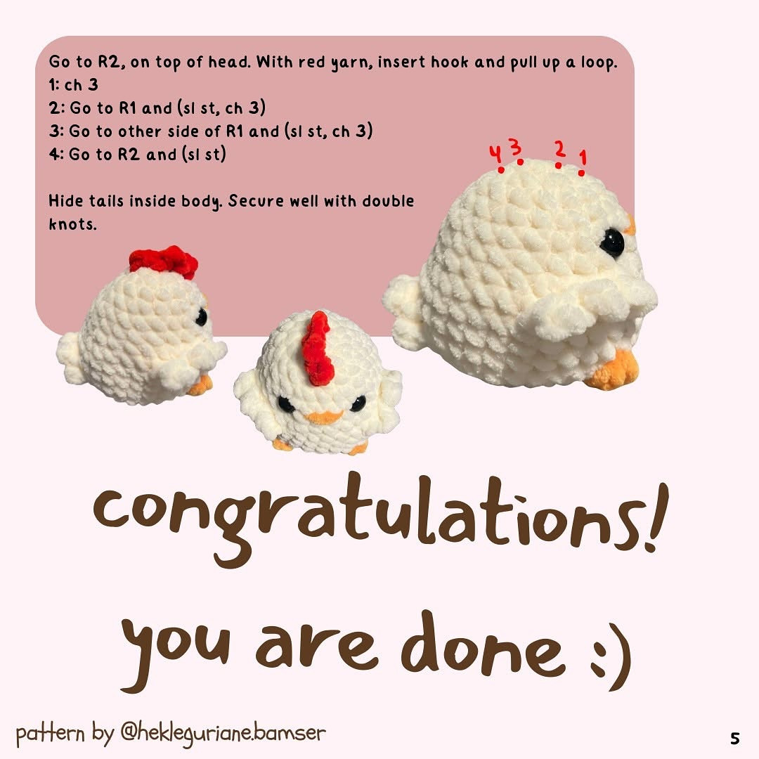 Free Crochet Pattern: Adorable Chubby Chickens