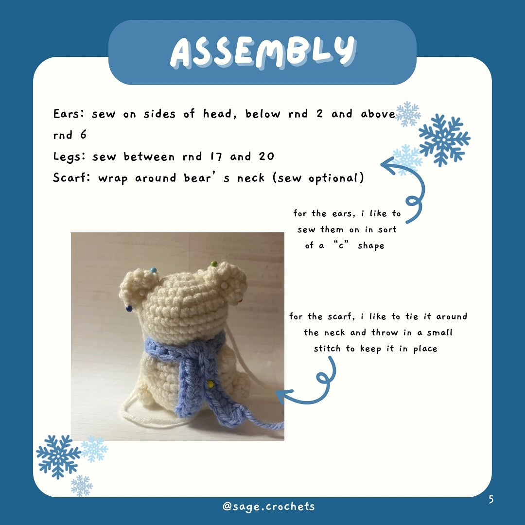 Free Crochet Pattern: Adorable Chubby Polar Bear