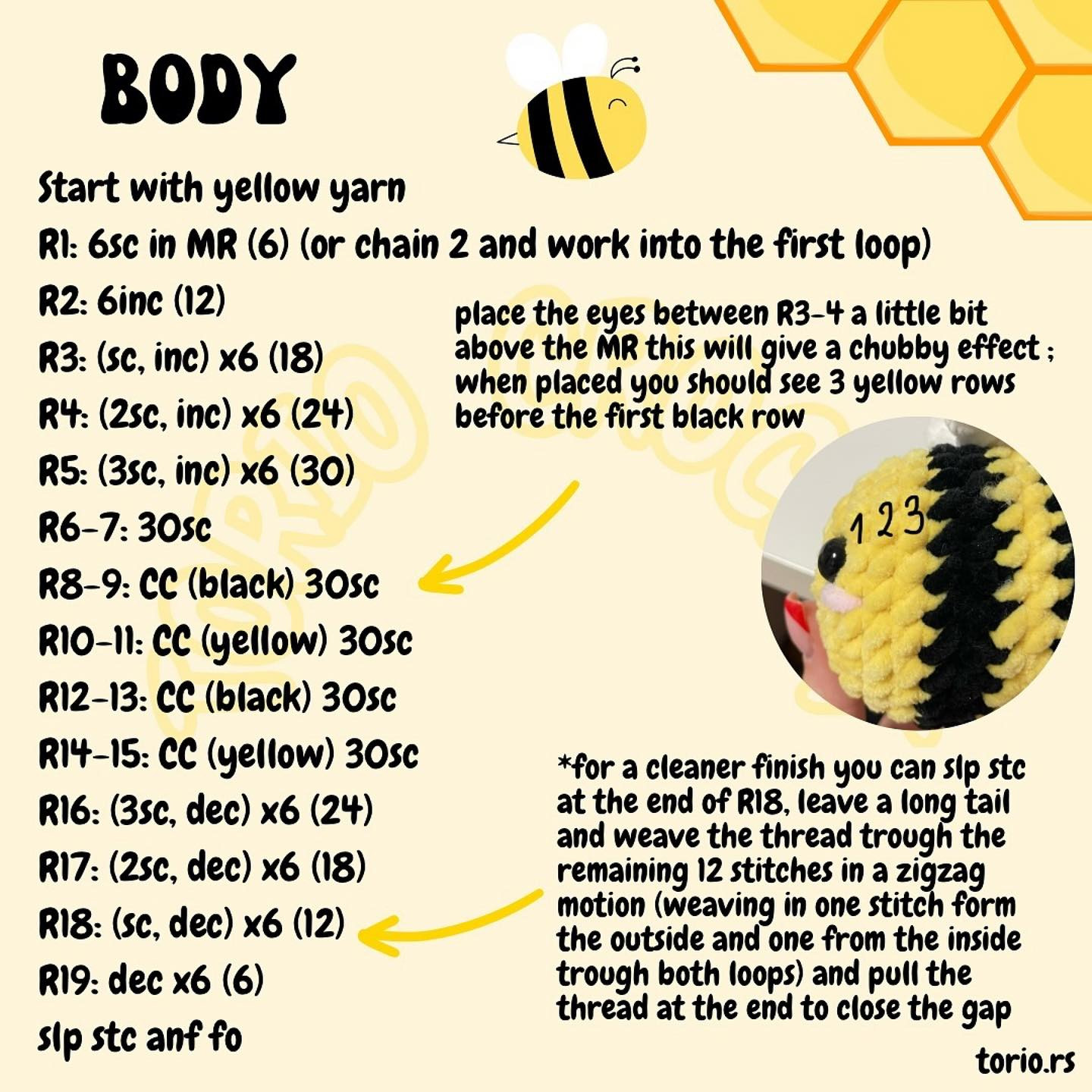 Free Crochet Pattern: Adorable Chunky Bee Amigurumi
