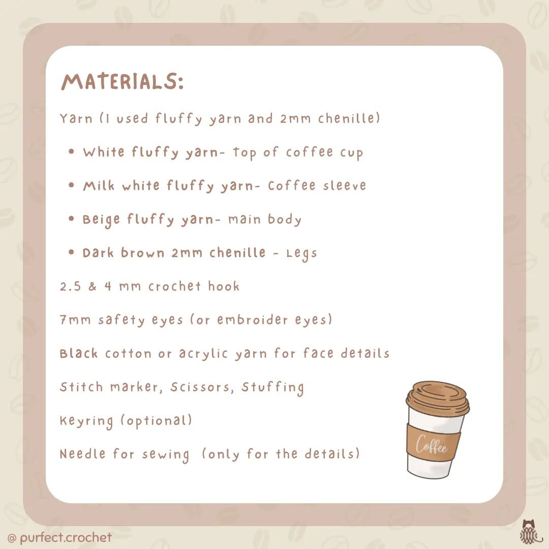 Free Crochet Pattern: Adorable Coffee-to-Go Amigurumi