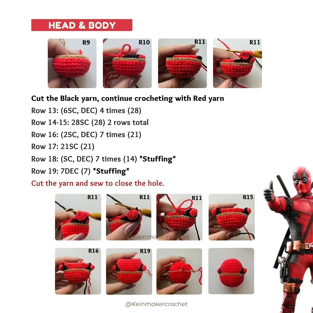 Free Crochet Pattern: Adorable Deadpool Amigurumi