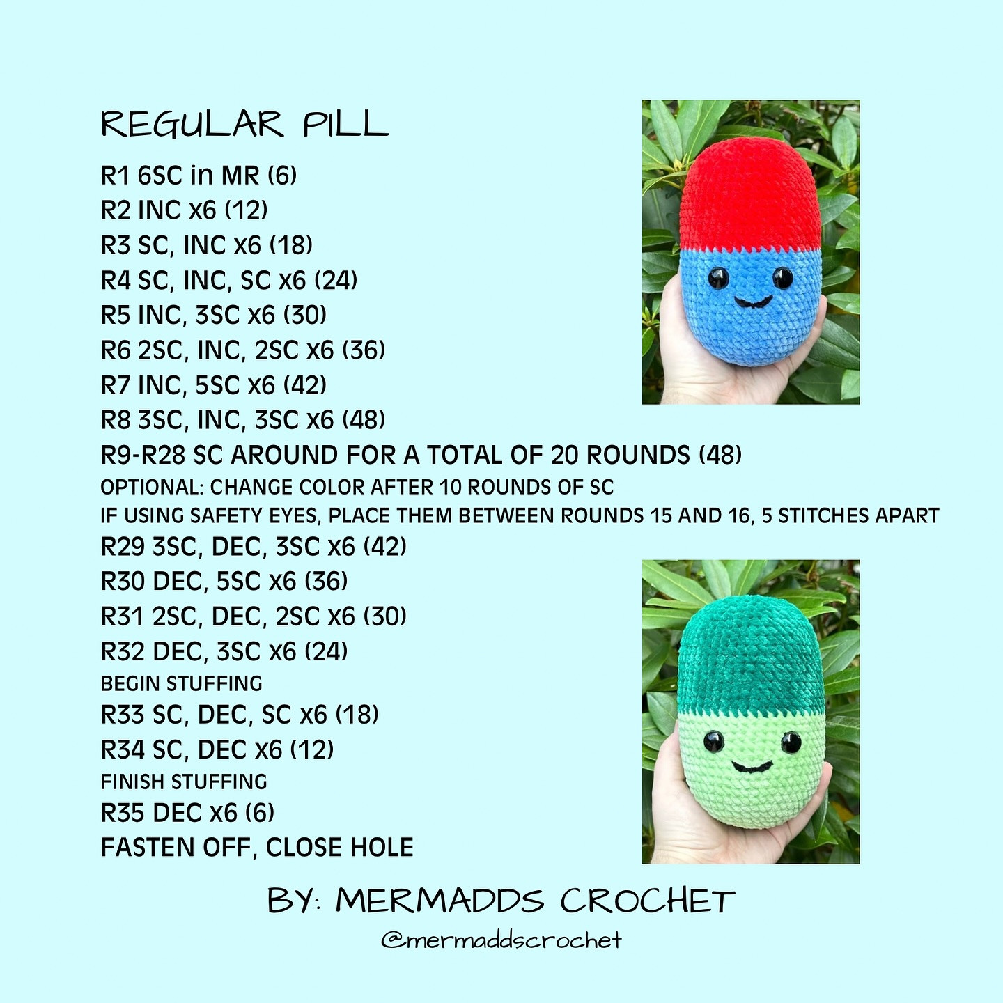 Free Crochet Pattern: Adorable Emotional Pill Amigurumi