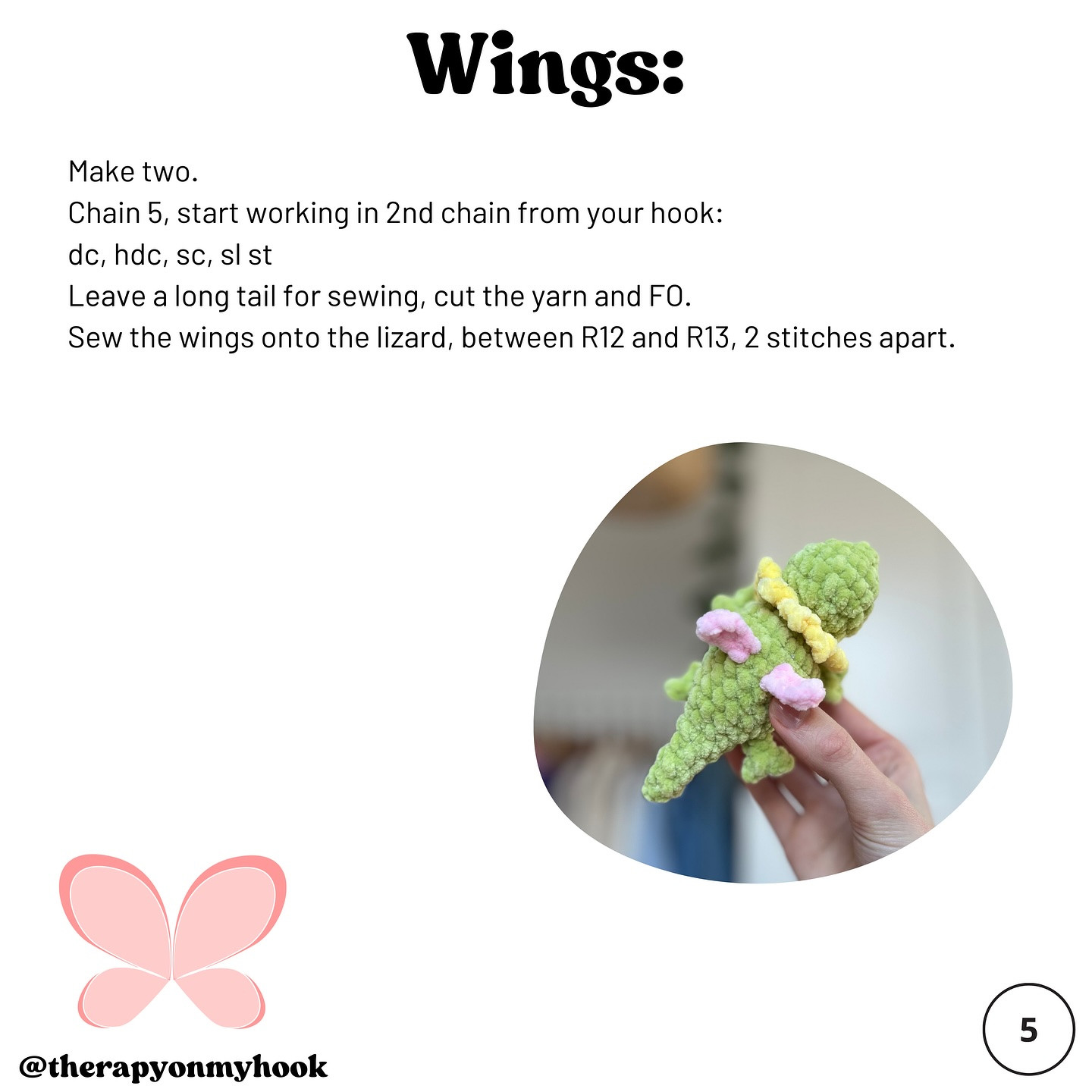 Free Crochet Pattern: Adorable Fairy Lizard