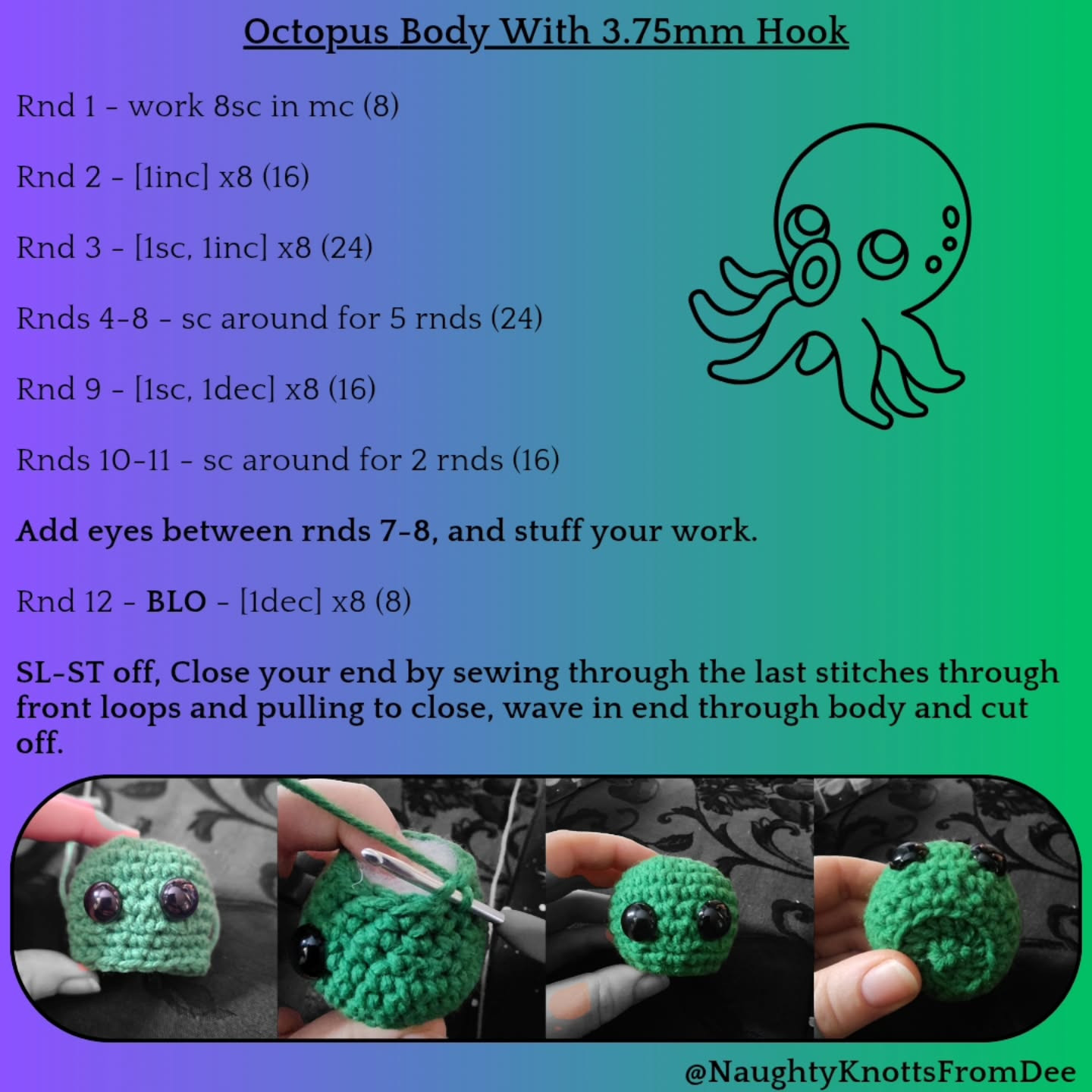 Free Crochet Pattern: Adorable Fidget Octopus