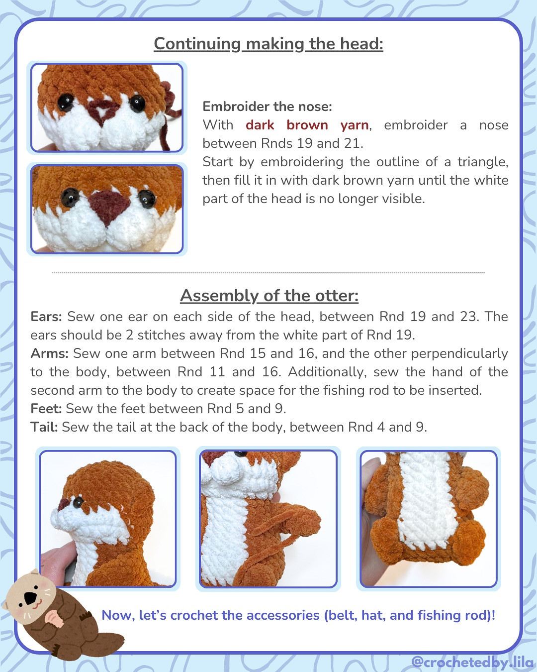 Free Crochet Pattern: Adorable Fishing Otter Amigurumi
