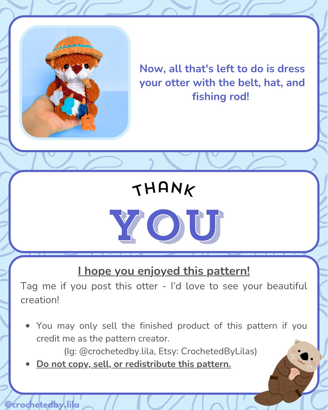 Free Crochet Pattern: Adorable Fishing Otter Amigurumi