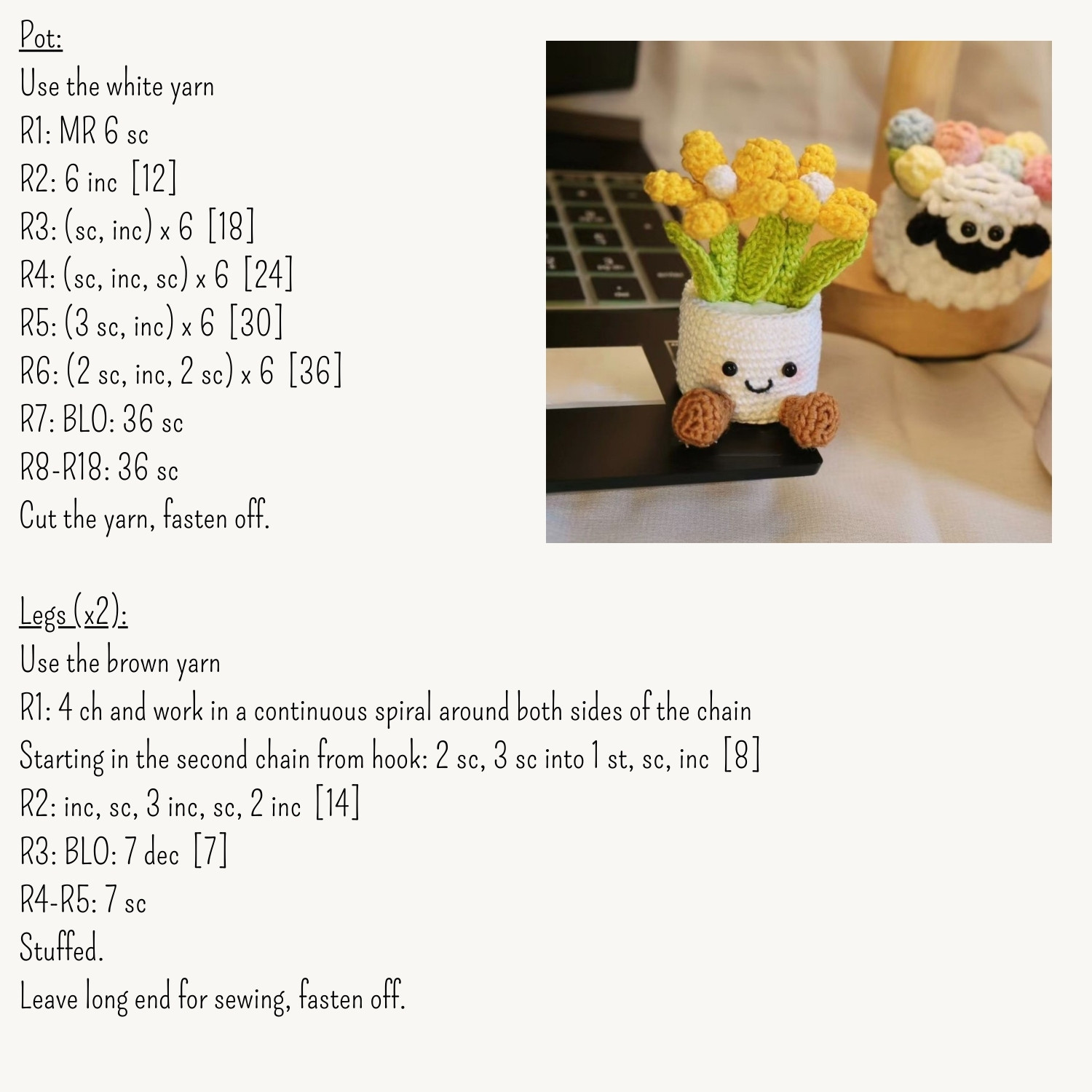 Free Crochet Pattern: Adorable Flower Pot