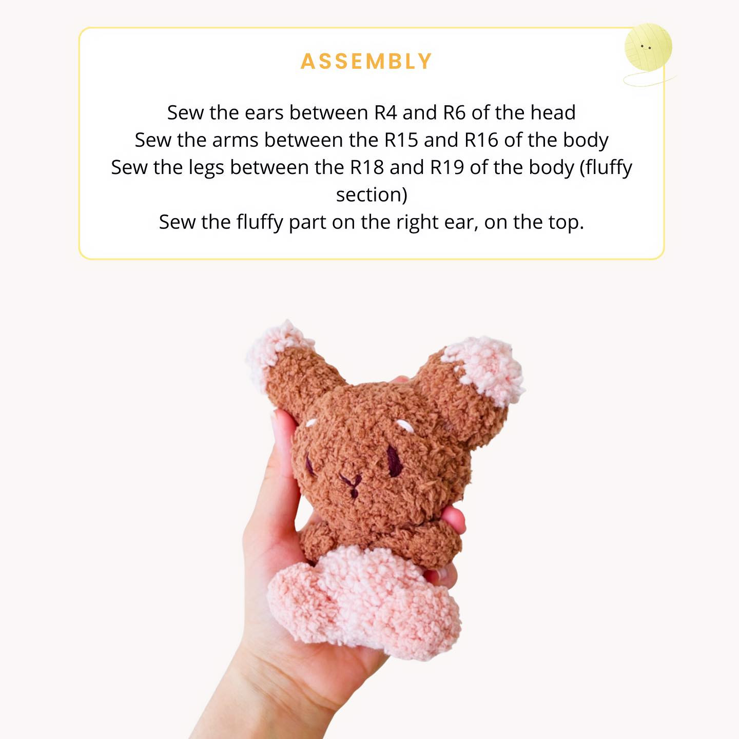 Free Crochet Pattern: Adorable Fluffy Bunny I reached 1k last week and for this milestone