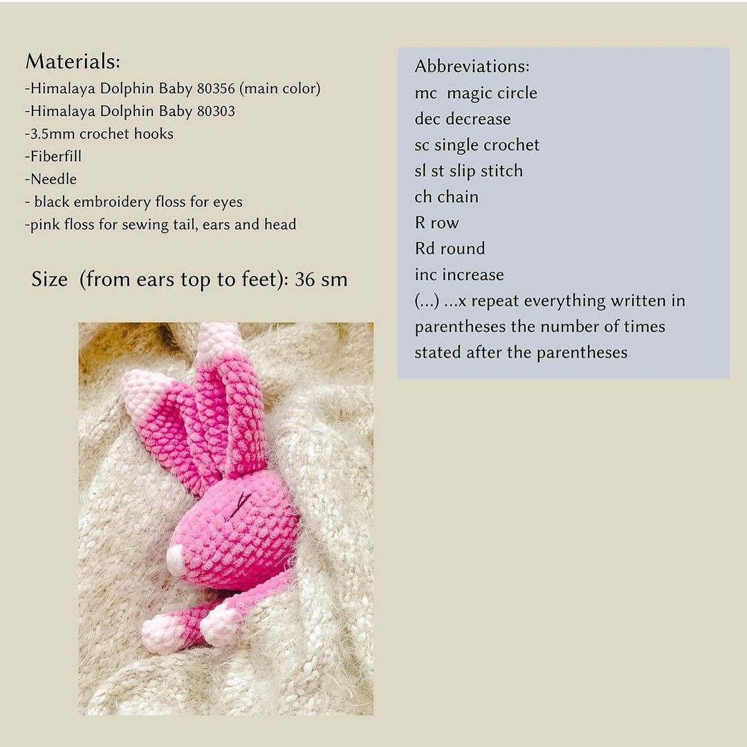 Free Crochet Pattern: Adorable Fluffy Bunny pattern