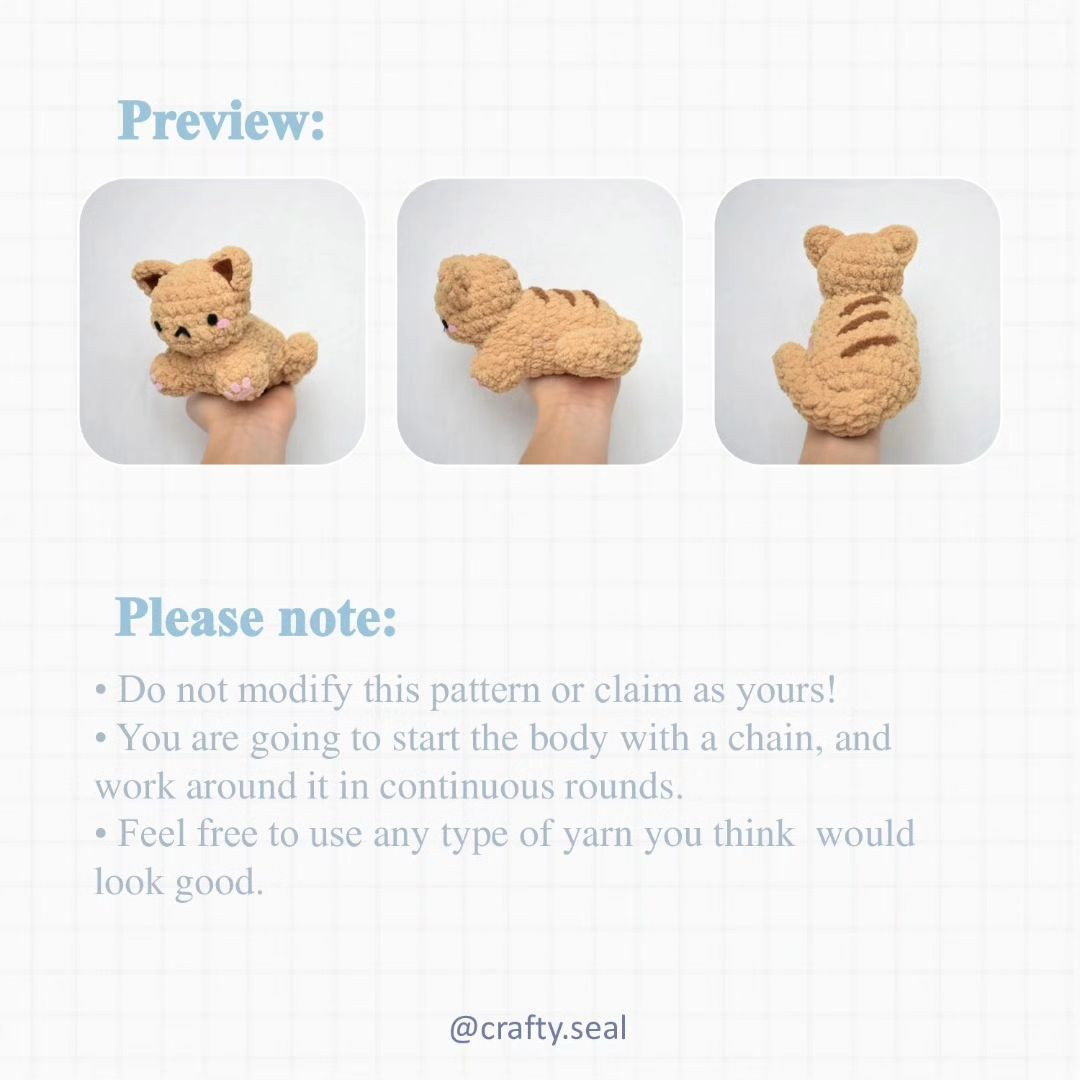 Free Crochet Pattern: Adorable Fluffy Kitty Amigurumi