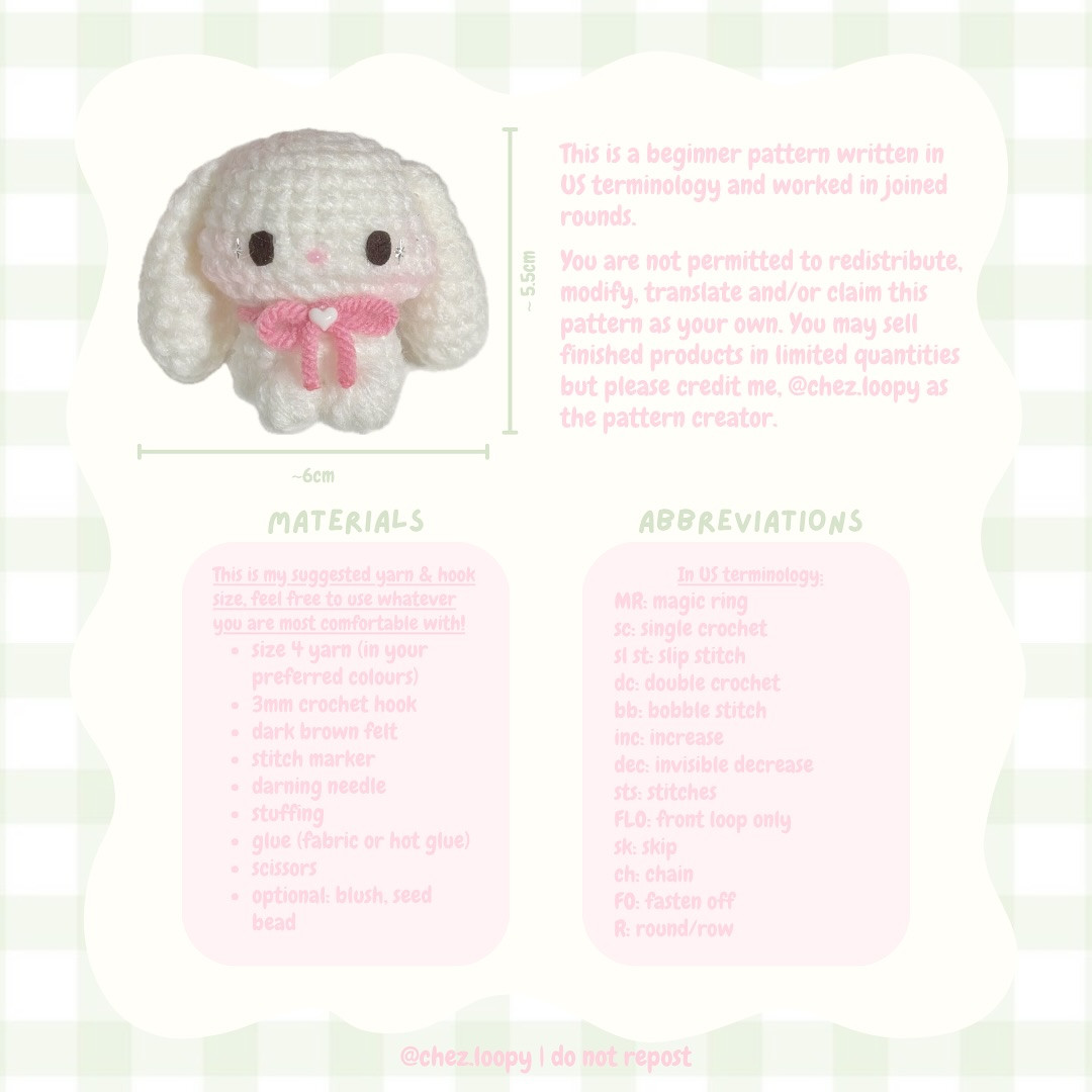 Free Crochet Pattern: Adorable Fluffy Puppy Amigurumi baby bunny free pattern!!