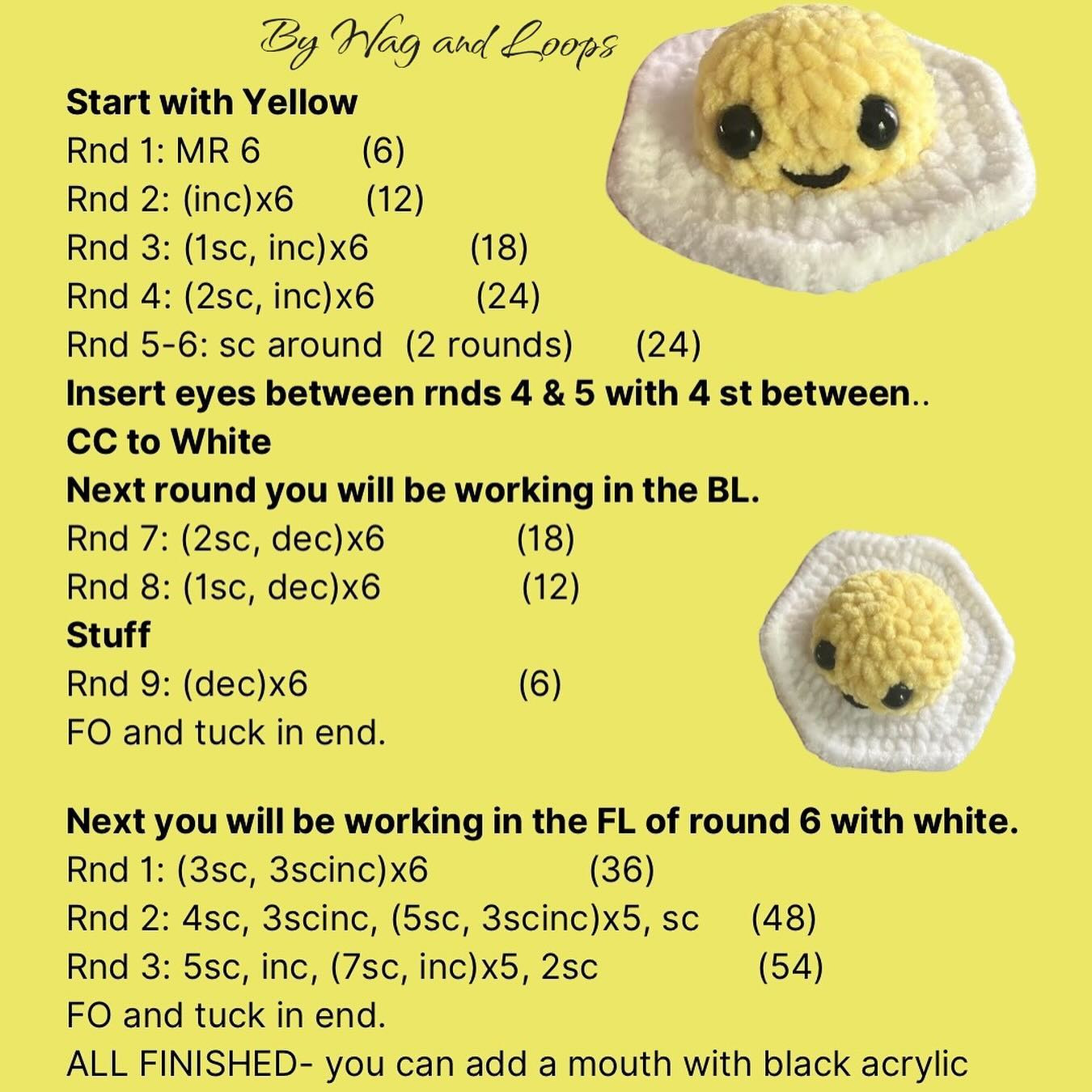 Free Crochet Pattern: Adorable Fried Egg Amigurumi