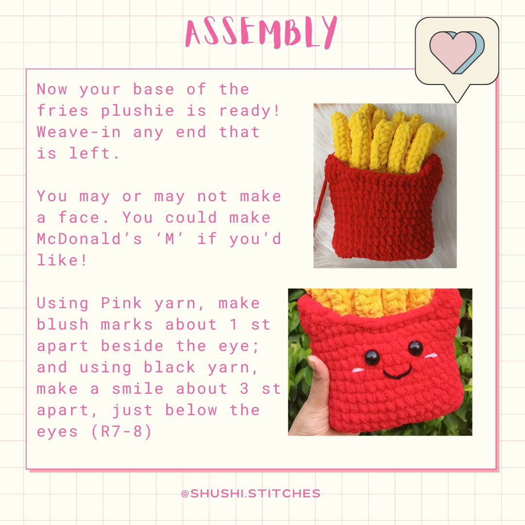 Free Crochet Pattern: Adorable Fries Pillow Plushie