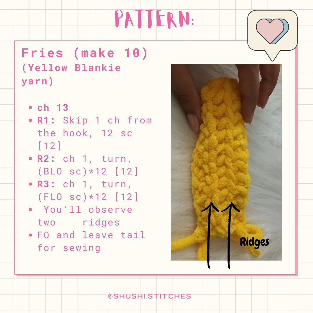 Free Crochet Pattern: Adorable Fries Pillow Plushie
