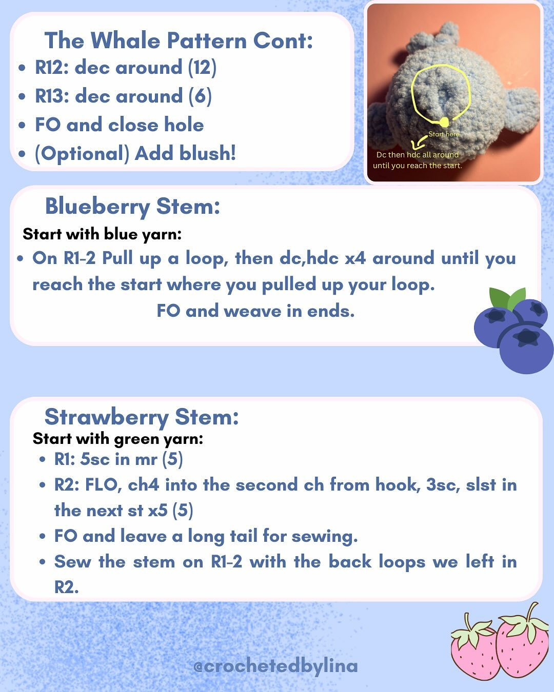 Free Crochet Pattern: Adorable Fruit Whales!