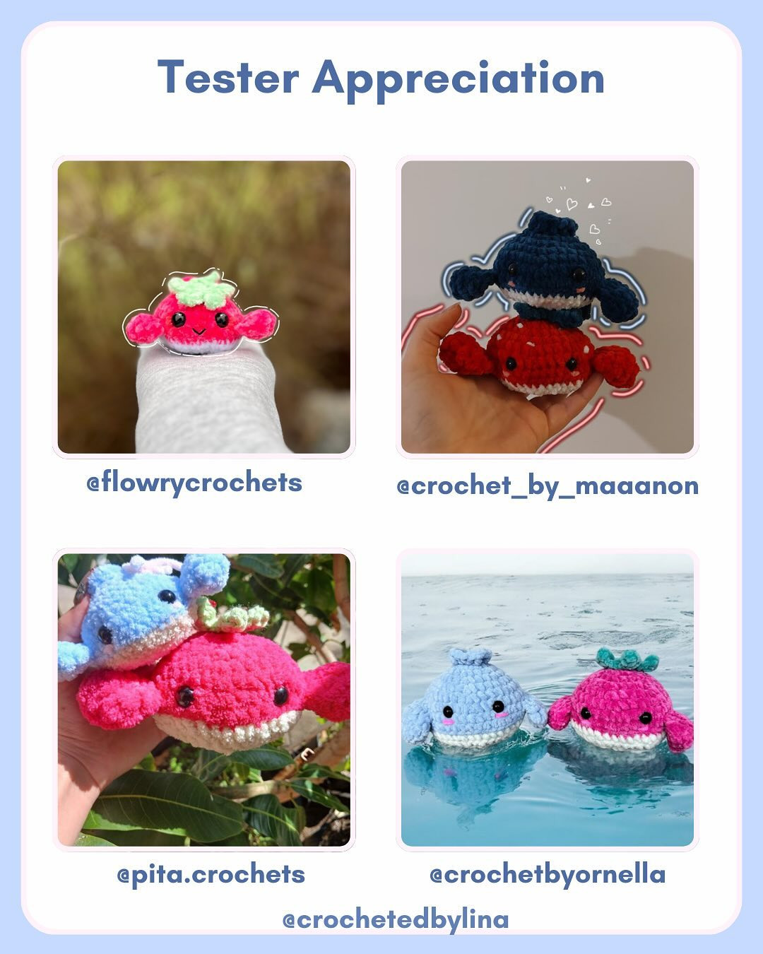 Free Crochet Pattern: Adorable Fruit Whales!