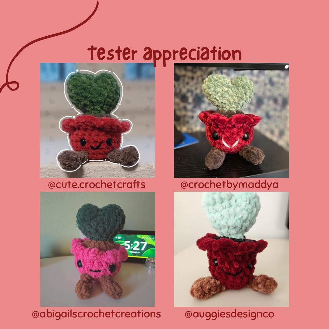Free Crochet Pattern: Adorable Heart Succulent Planter