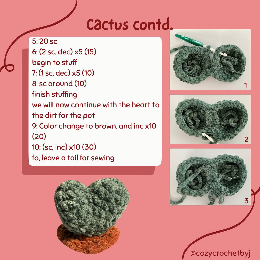 Free Crochet Pattern: Adorable Heart Succulent Planter
