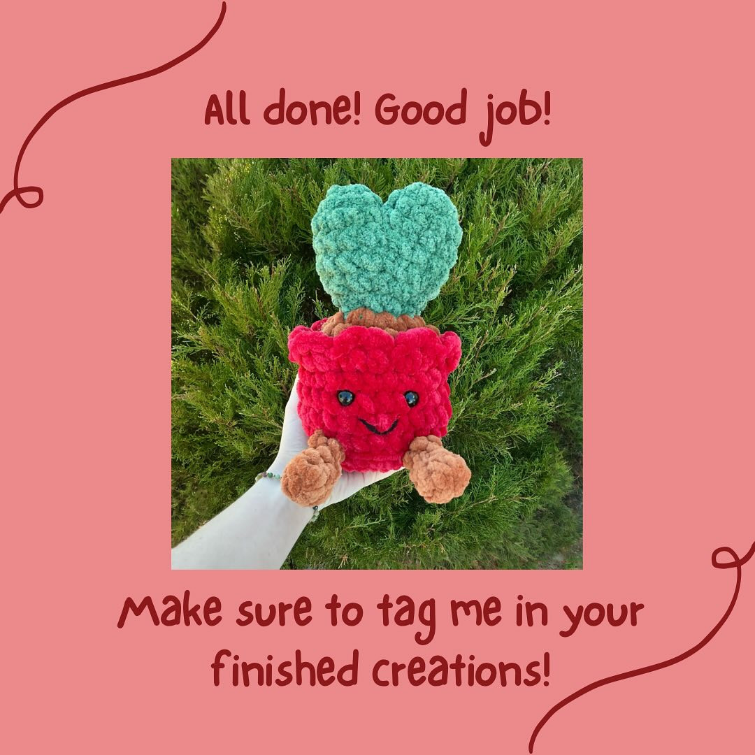 Free Crochet Pattern: Adorable Heart Succulent Planter
