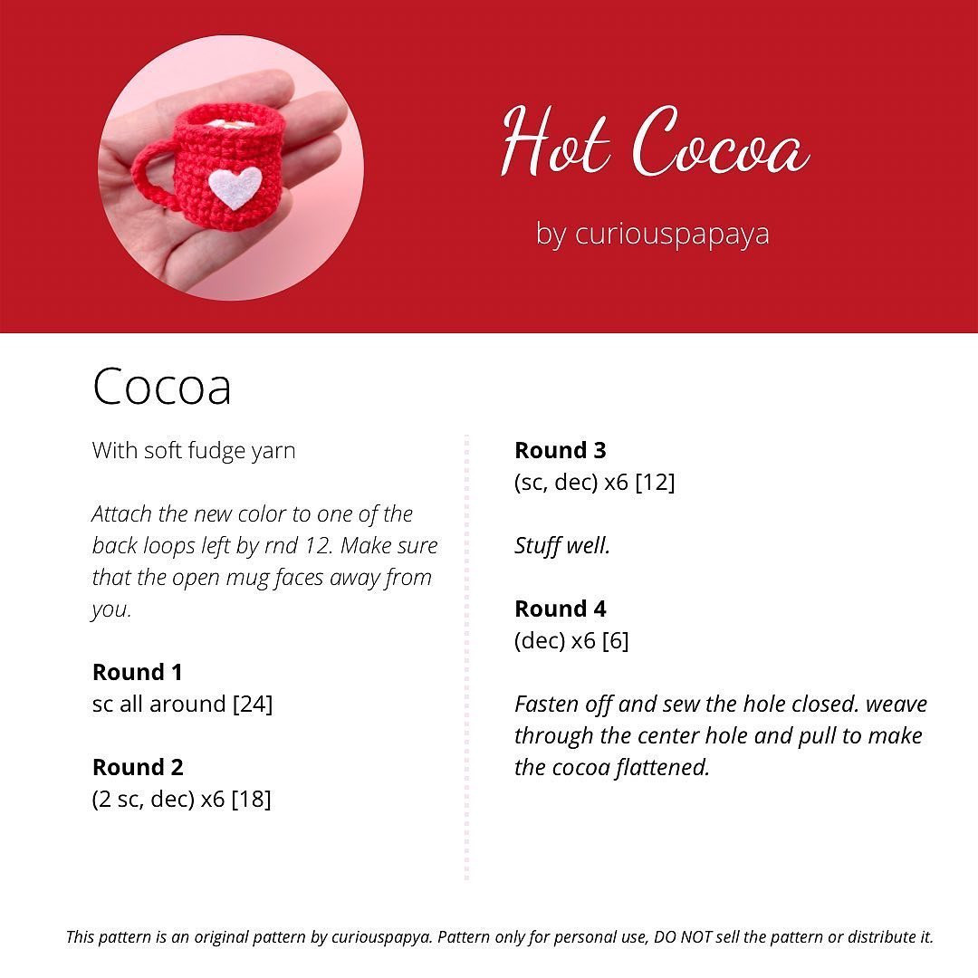Free Crochet Pattern: Adorable Hot Cocoa Mug