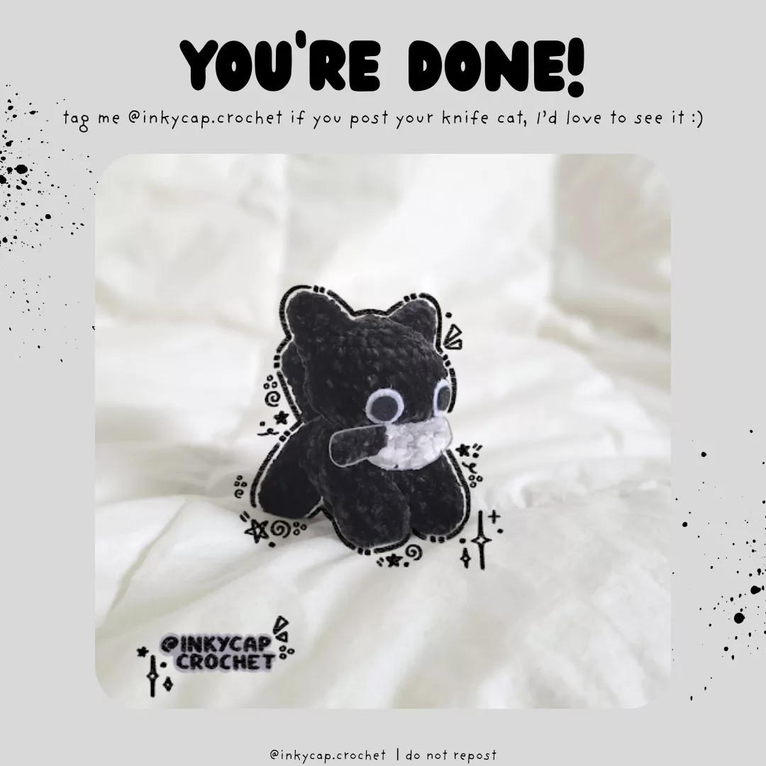 Free Crochet Pattern: Adorable Knife Cat Amigurumi