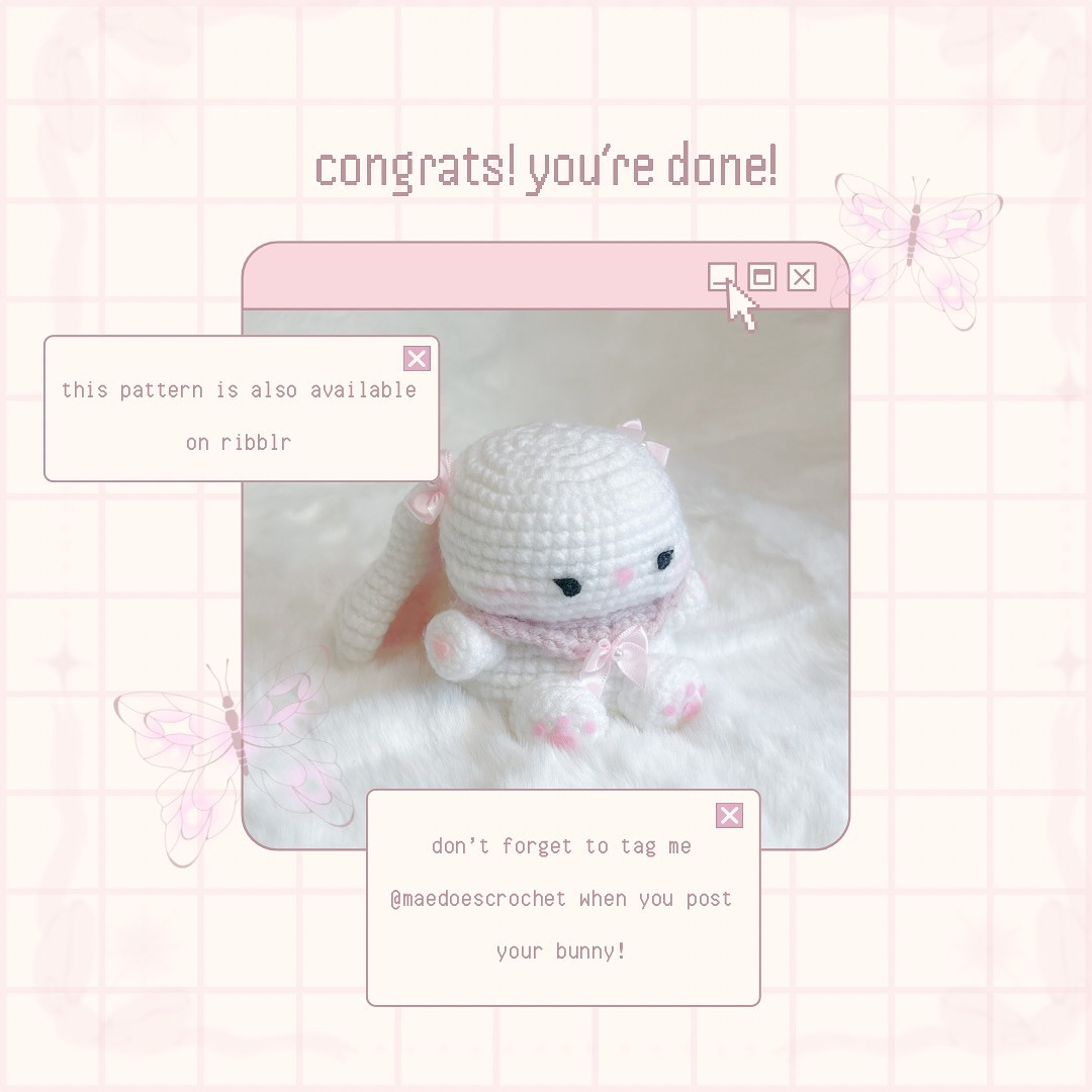 Free Crochet Pattern: Adorable Little Bunny ♡ little bunny free pattern 🐰🎀