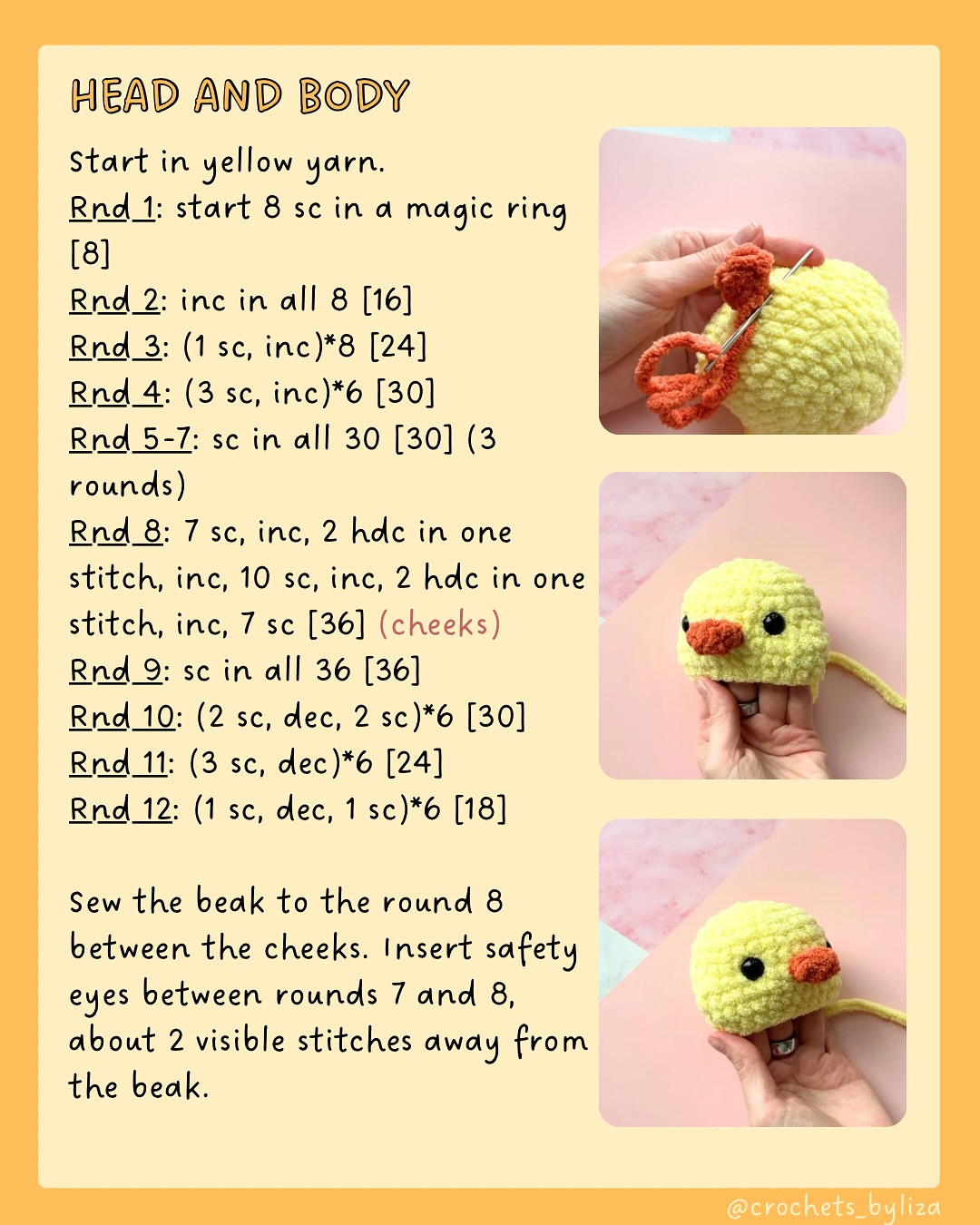 Free Crochet Pattern: Adorable Little Chick Little Chick!🐥