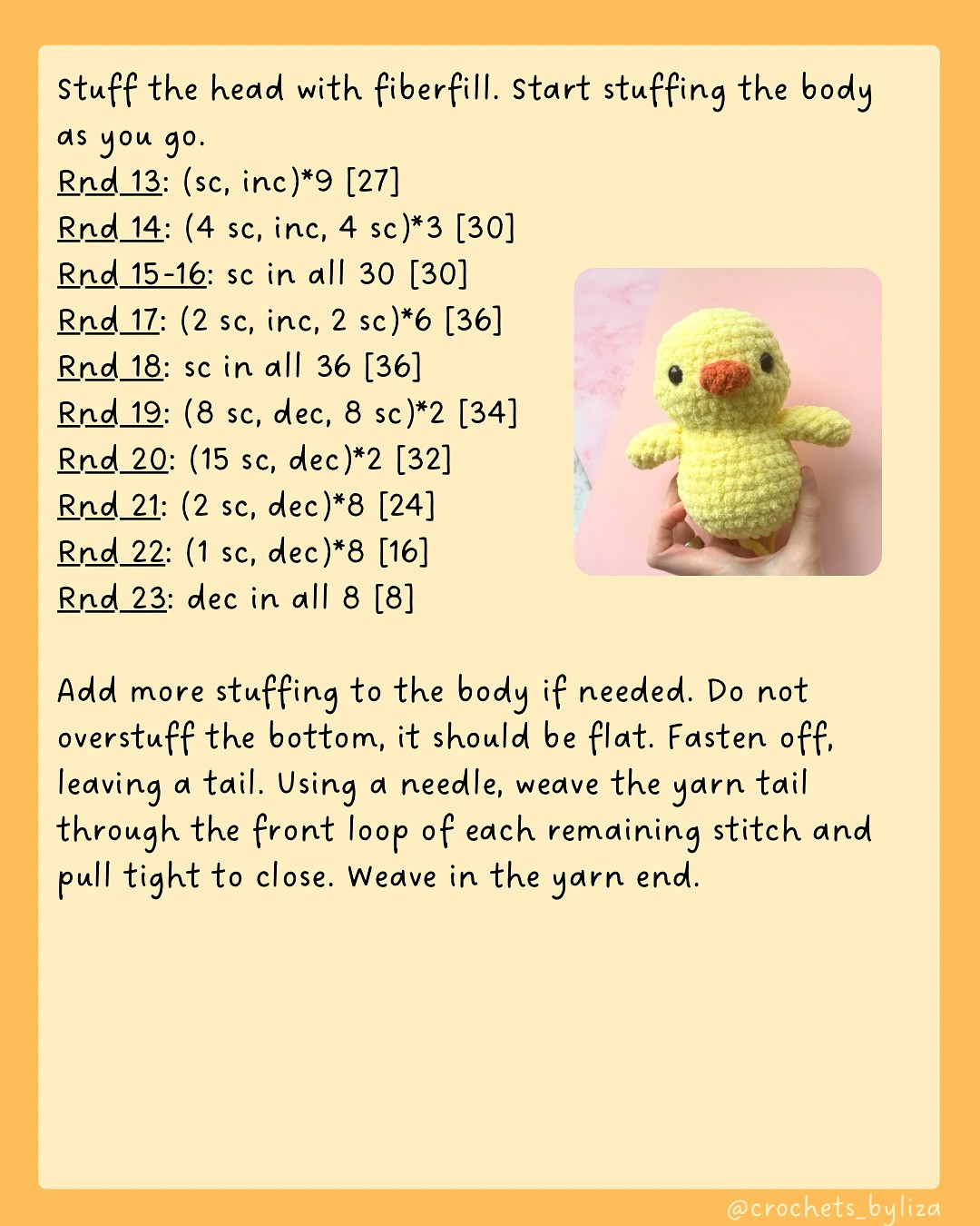 Free Crochet Pattern: Adorable Little Chick Little Chick!🐥
