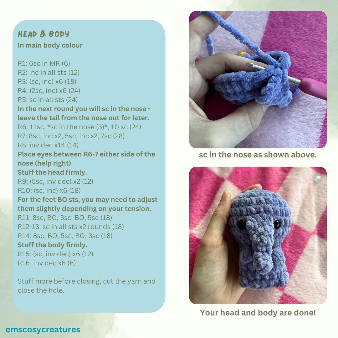 Free Crochet Pattern: Adorable Little Elephant Amigurumi