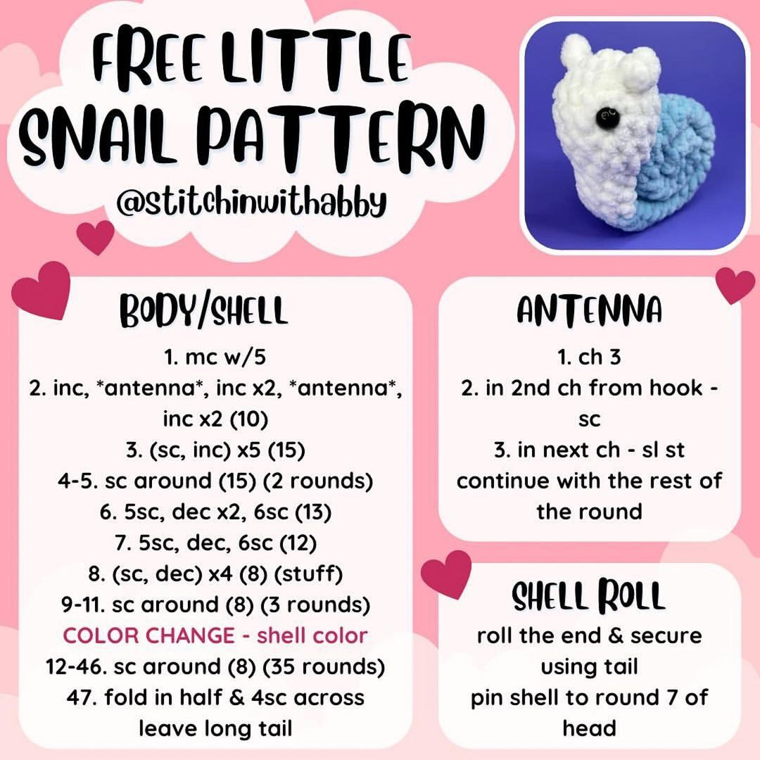 Free Crochet Pattern: Adorable Little Snails