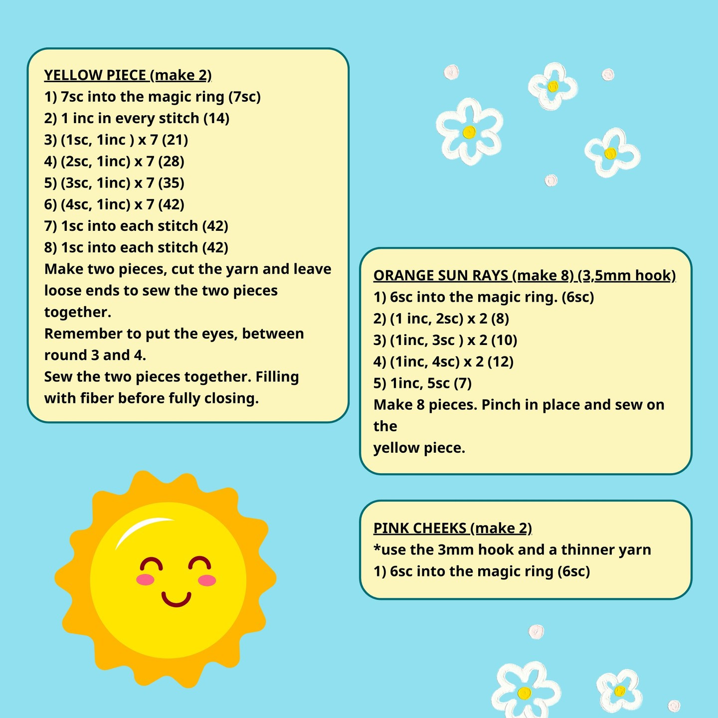 Free Crochet Pattern: Adorable Little Sun Amigurumi
