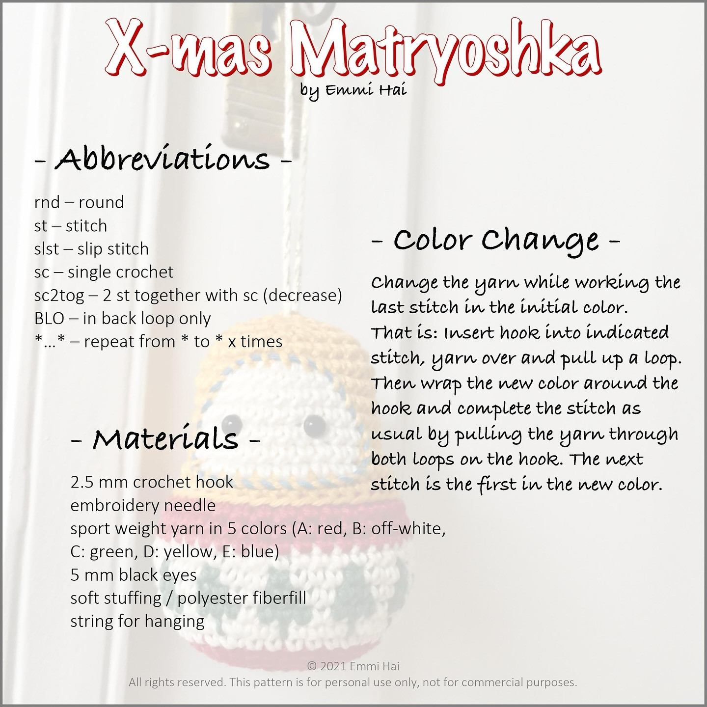 Free Crochet Pattern: Adorable Matryoshka Doll Ornament