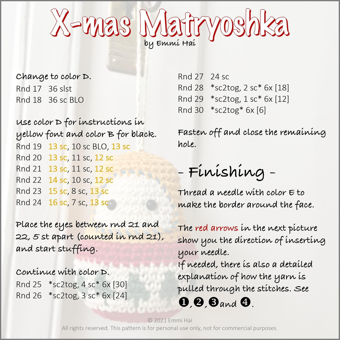 Free Crochet Pattern: Adorable Matryoshka Doll Ornament