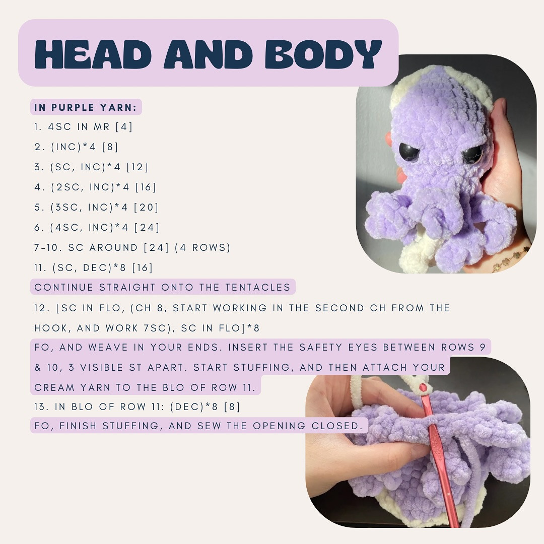 Free Crochet Pattern: Adorable Mini Squid Amigurumi