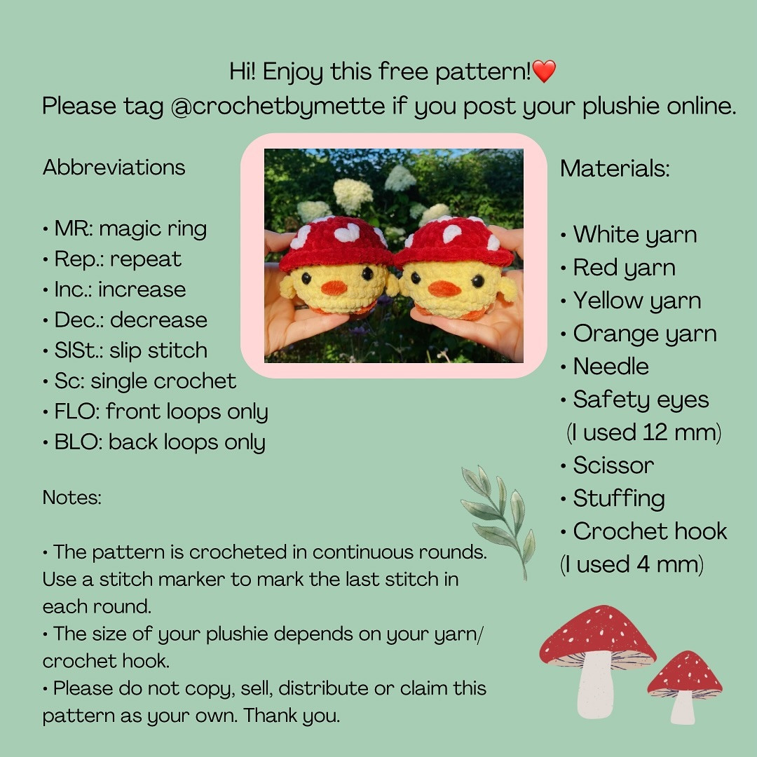 Free Crochet Pattern: Adorable Mushkie Duckie Amigurumi