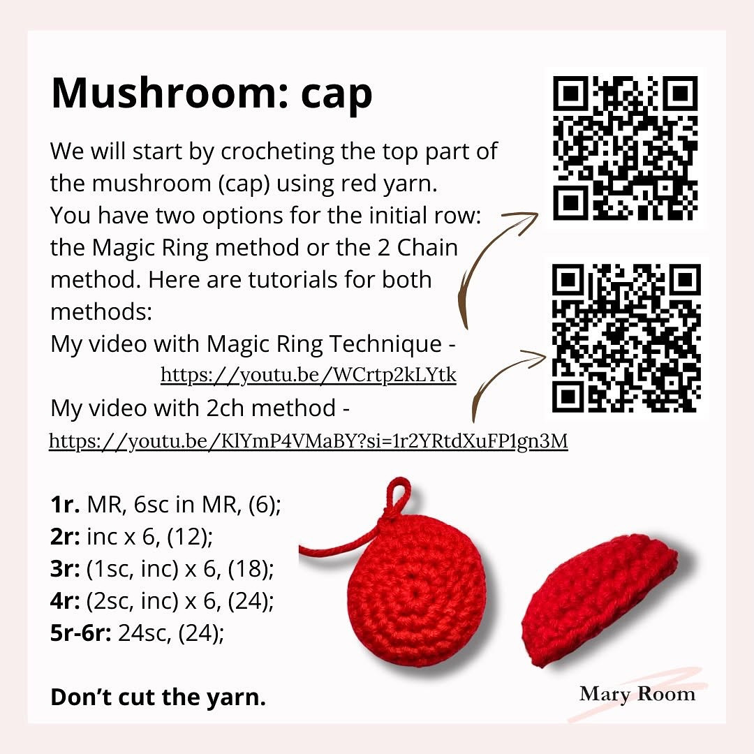 Free Crochet Pattern: Adorable Mushroom Amigurumi pattern