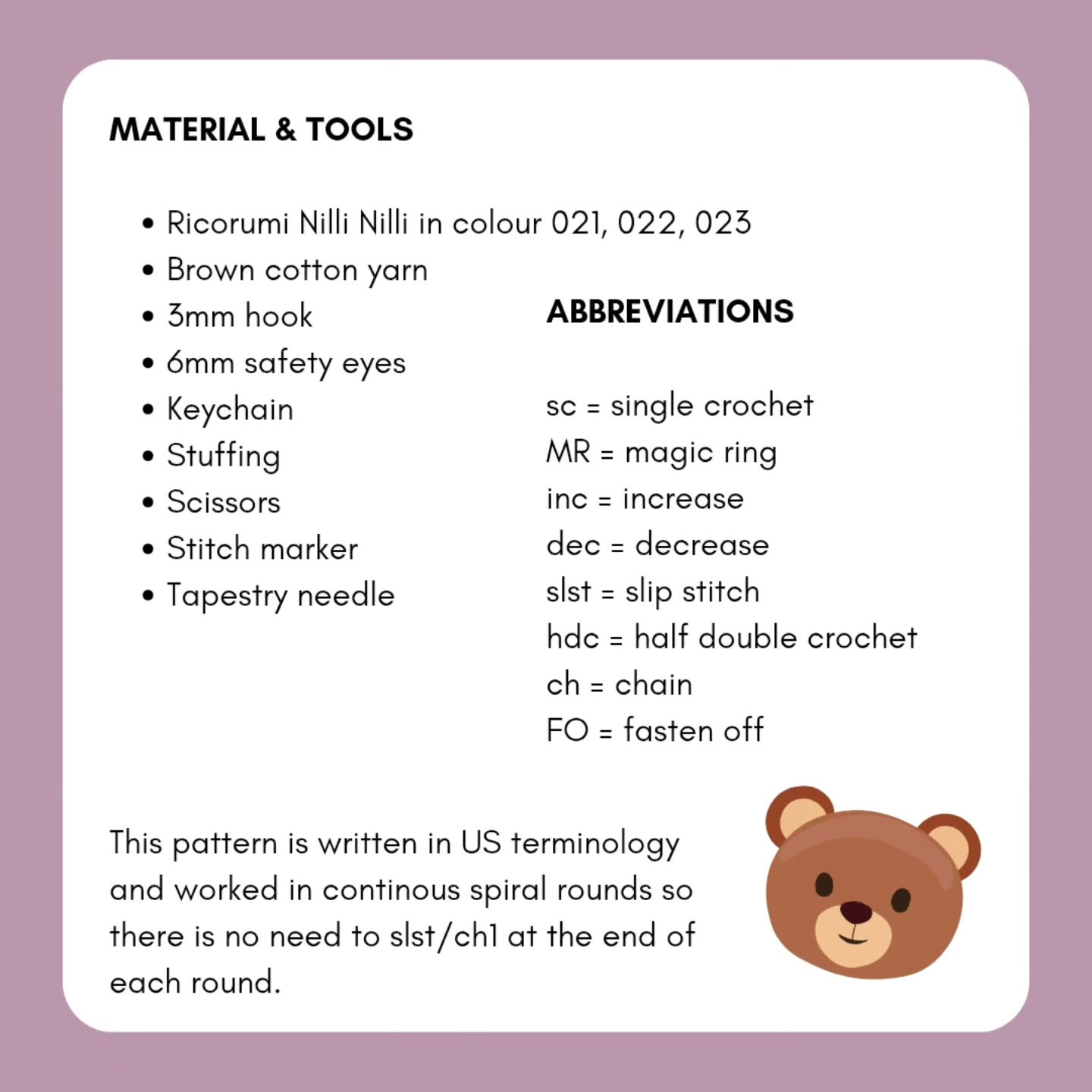 Free Crochet Pattern: Adorable No-Sew Bear Keychain