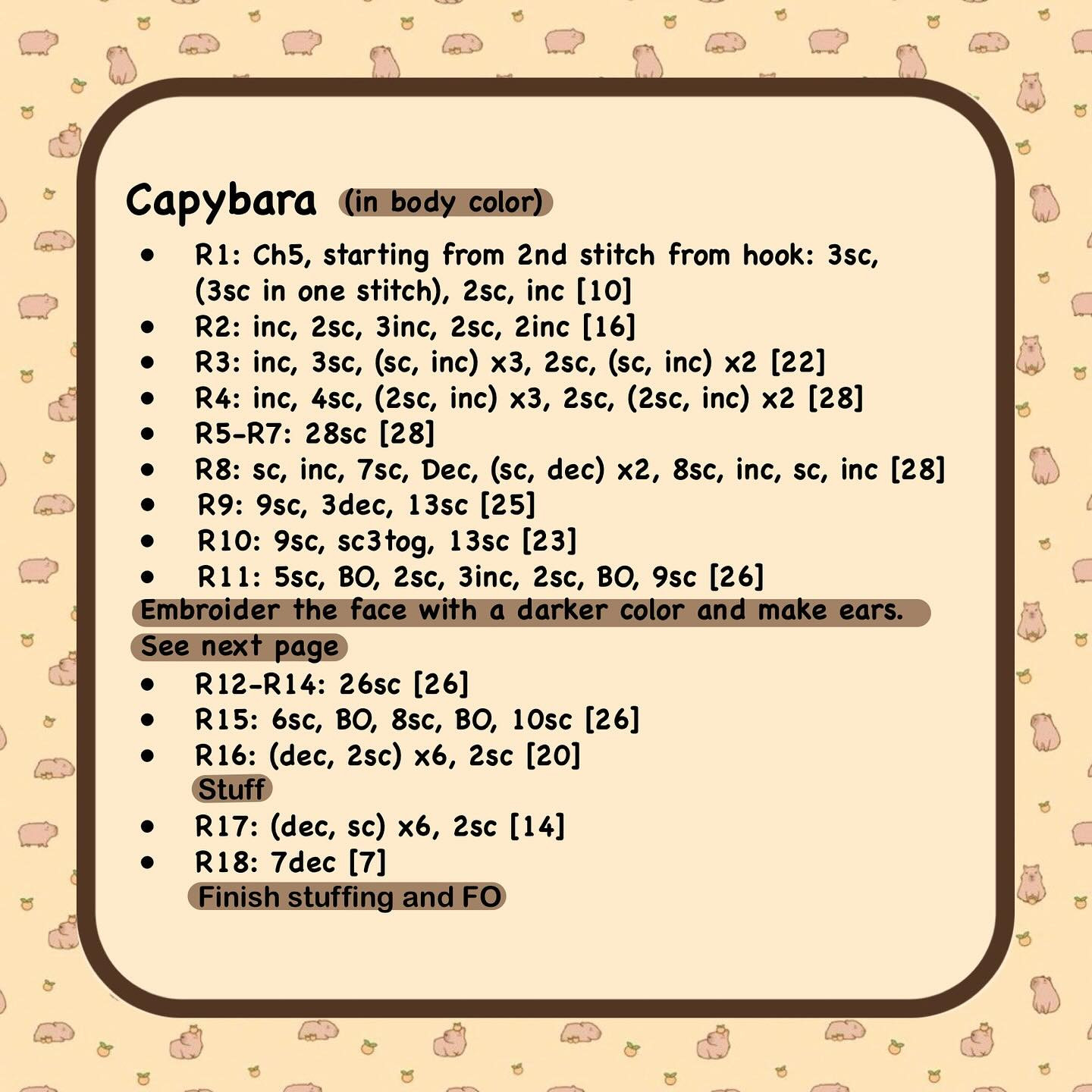 Free Crochet Pattern: Adorable No-Sew Capybaras