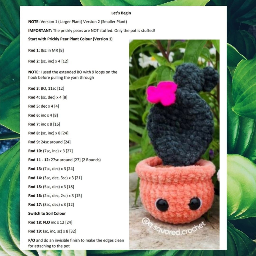 Free Crochet Pattern: Adorable No-Sew Prickly Pear Cactus Pattern