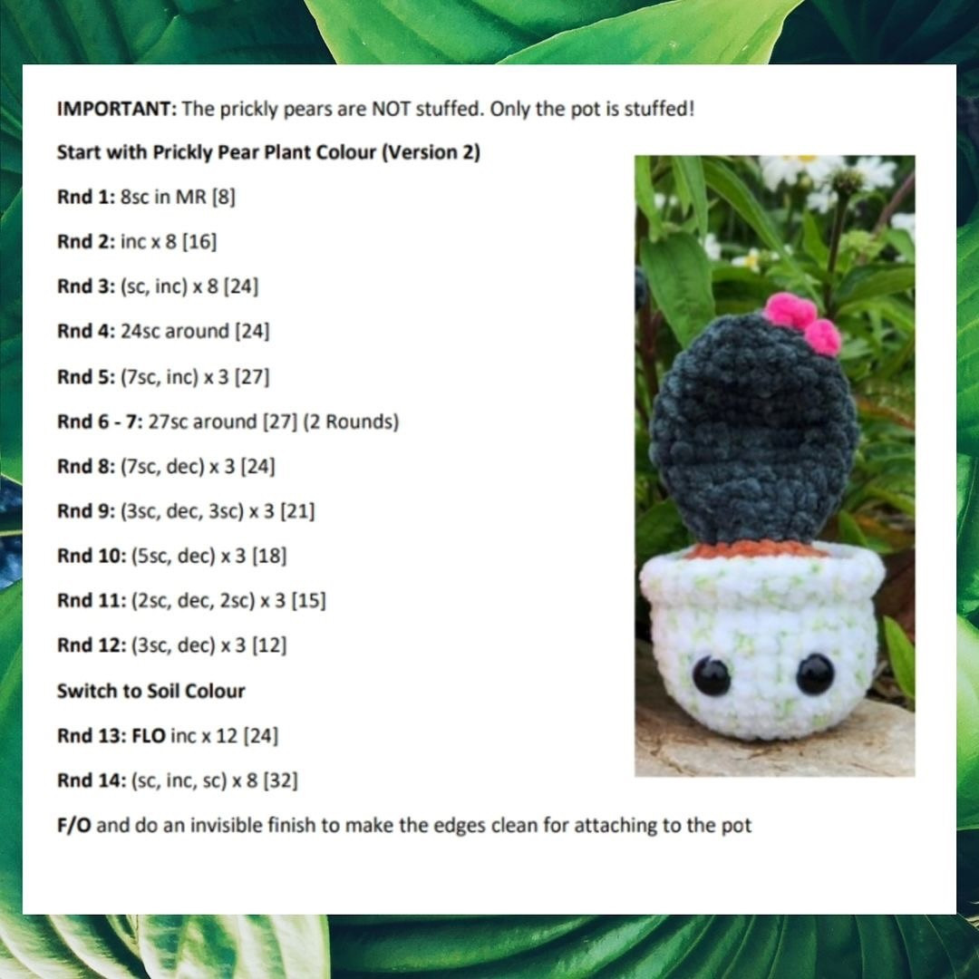 Free Crochet Pattern: Adorable No-Sew Prickly Pear Cactus Pattern