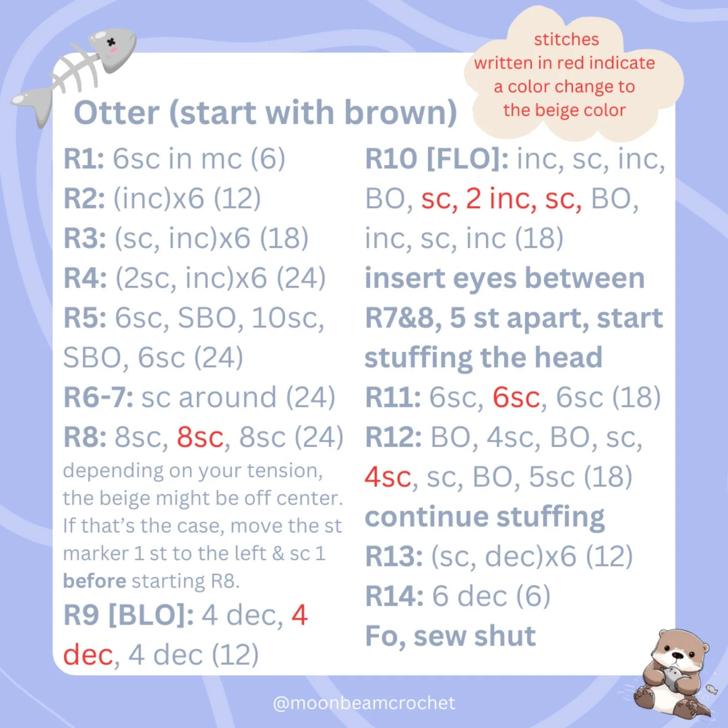 Free Crochet Pattern: Adorable Otter Amigurumi