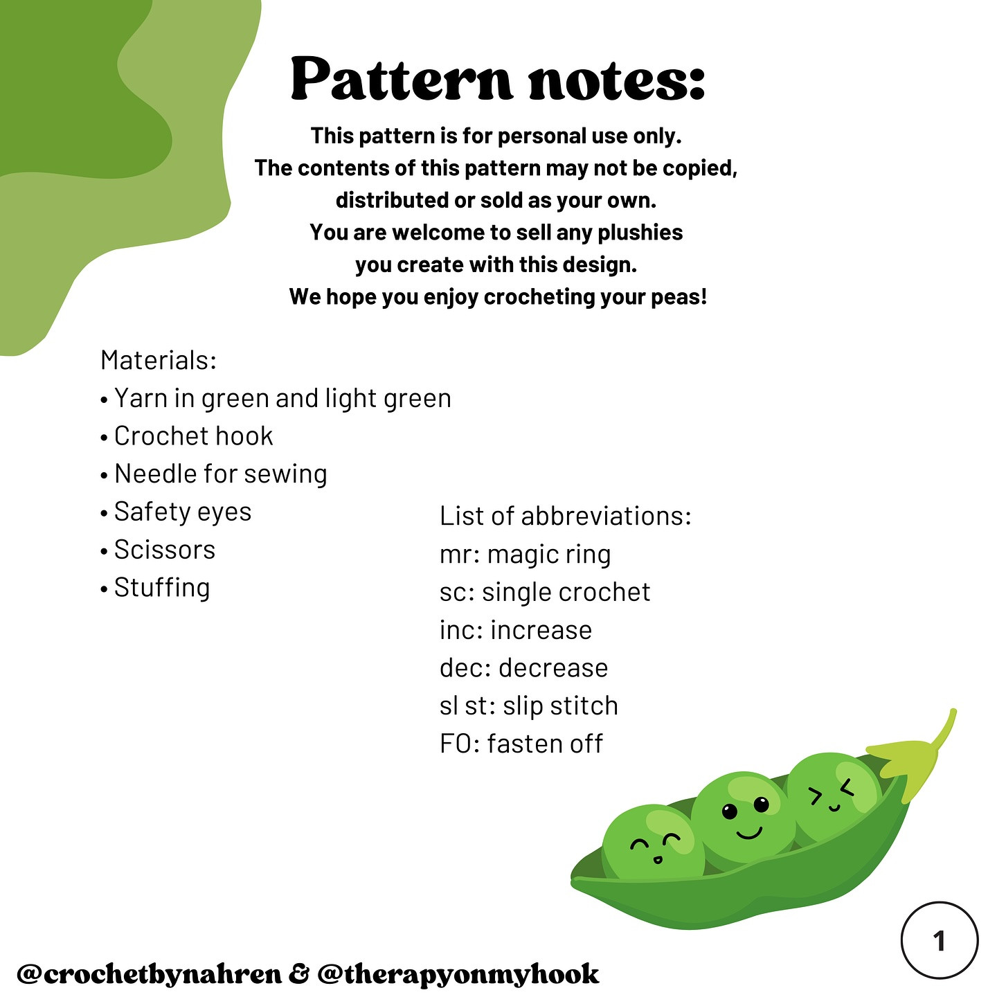 Free Crochet Pattern: Adorable Peas in a Pod