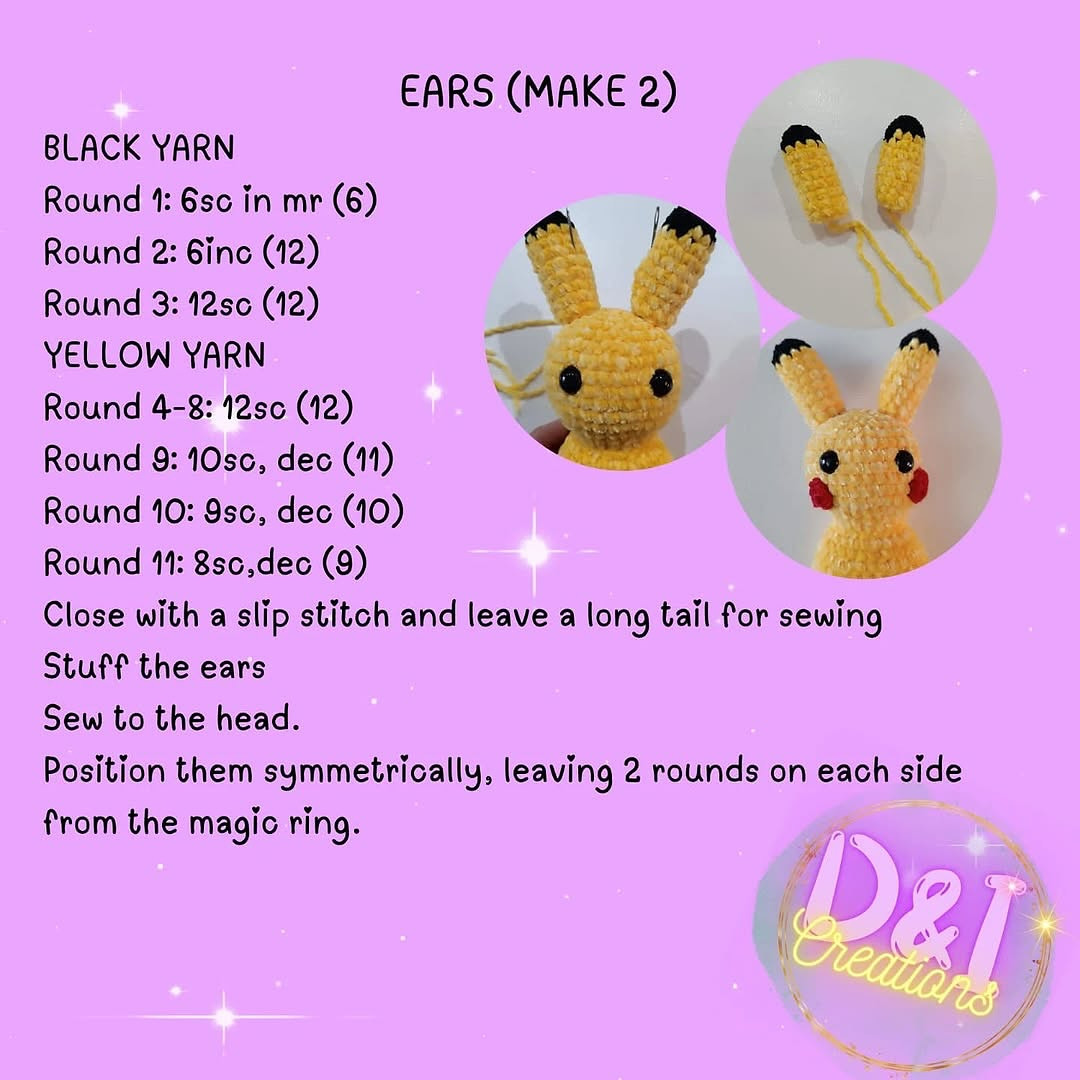 Free Crochet Pattern: Adorable Pikachu Amigurumi