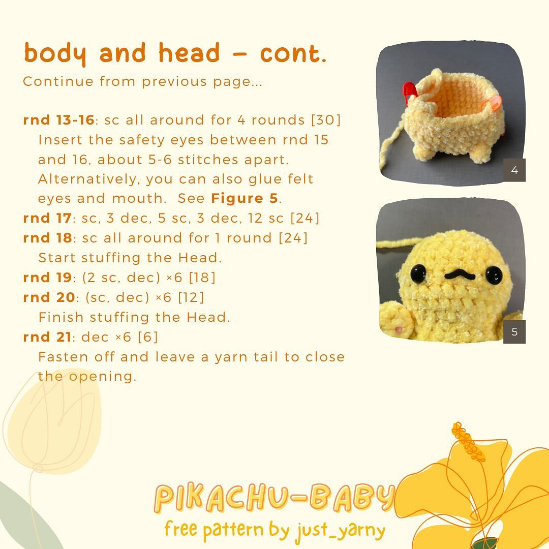 Free Crochet Pattern: Adorable Pikachu Baby
