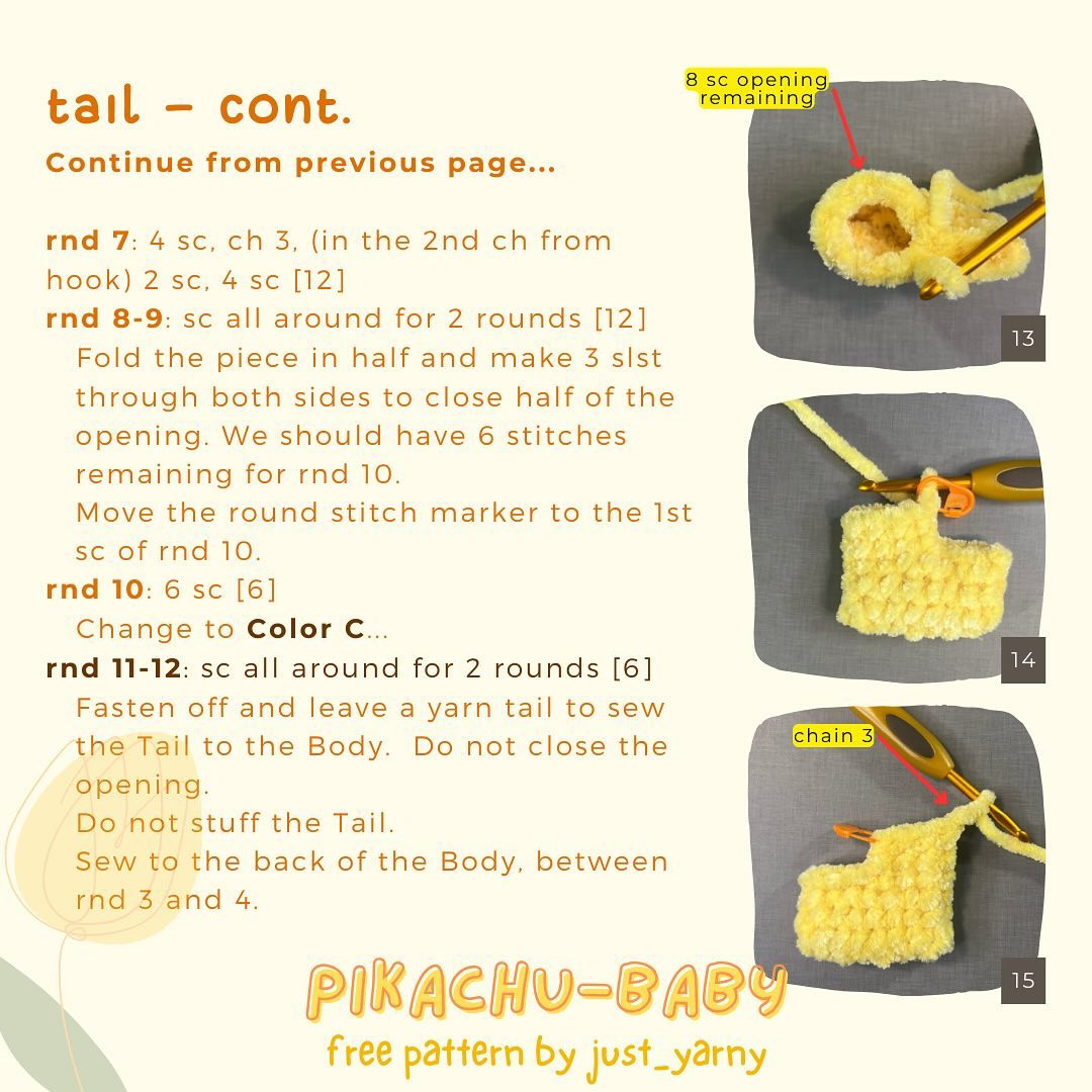 Free Crochet Pattern: Adorable Pikachu Baby