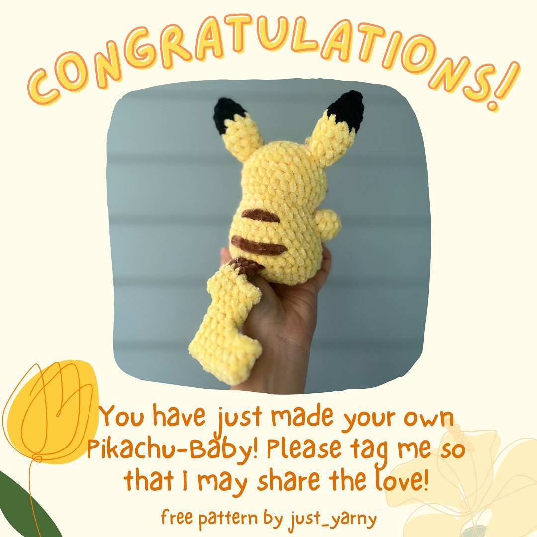 Free Crochet Pattern: Adorable Pikachu Baby