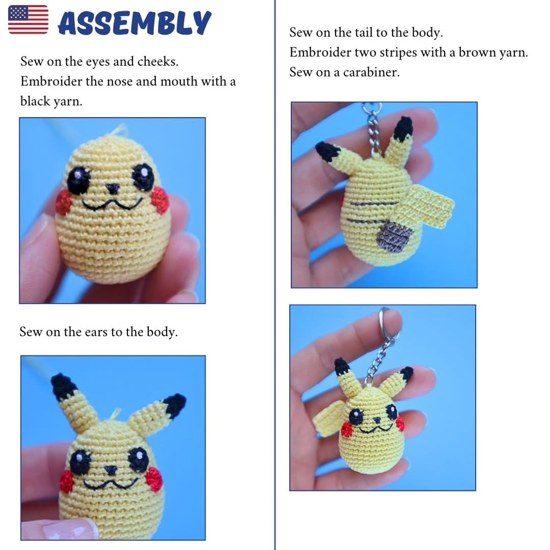 Free Crochet Pattern: Adorable Pikachu Keychain