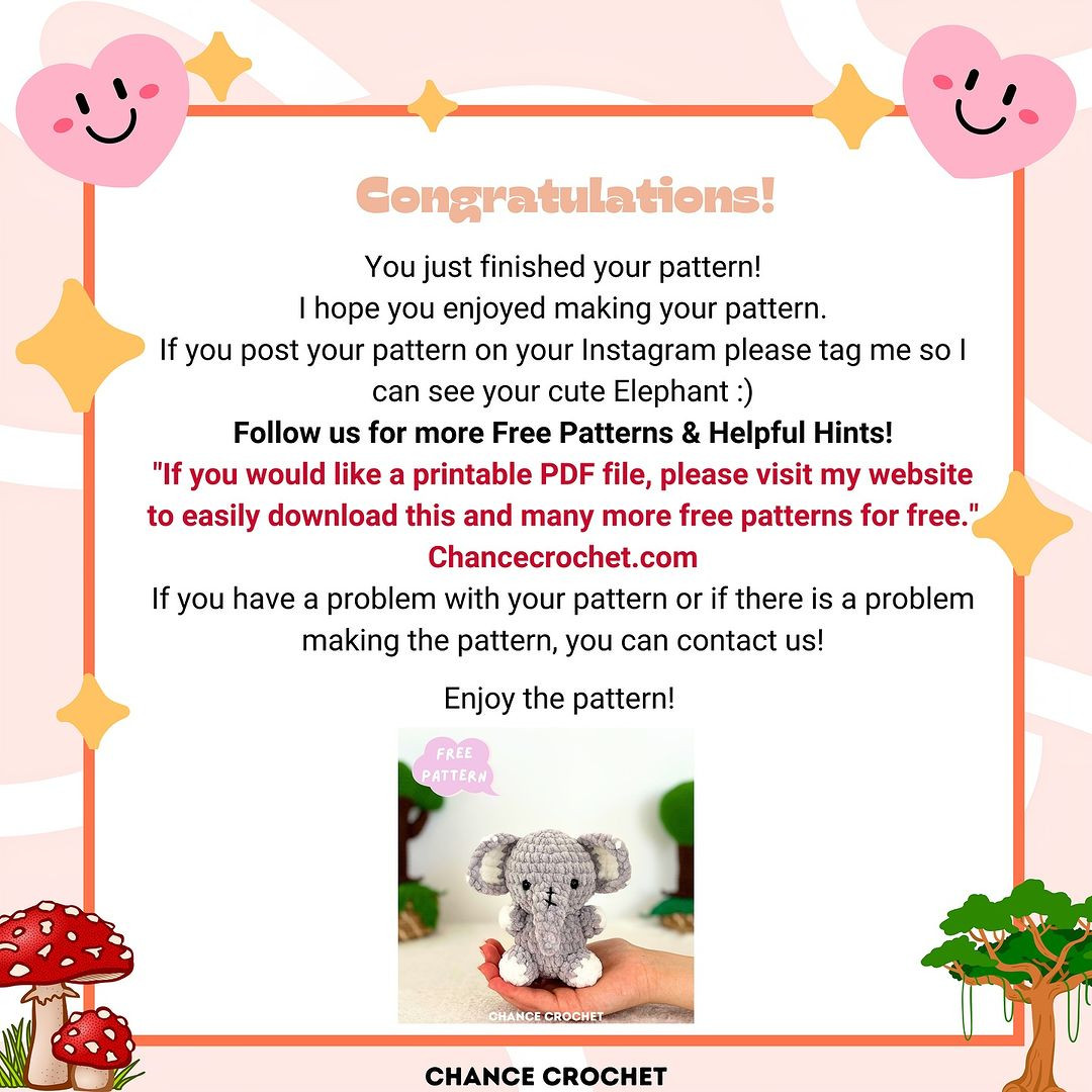Free Crochet Pattern: Adorable Plush Elephant