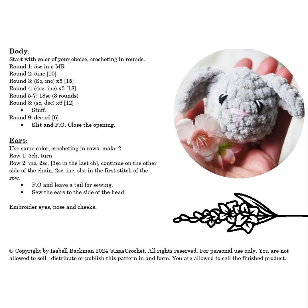 Free Crochet Pattern: Adorable Pocket Bunny