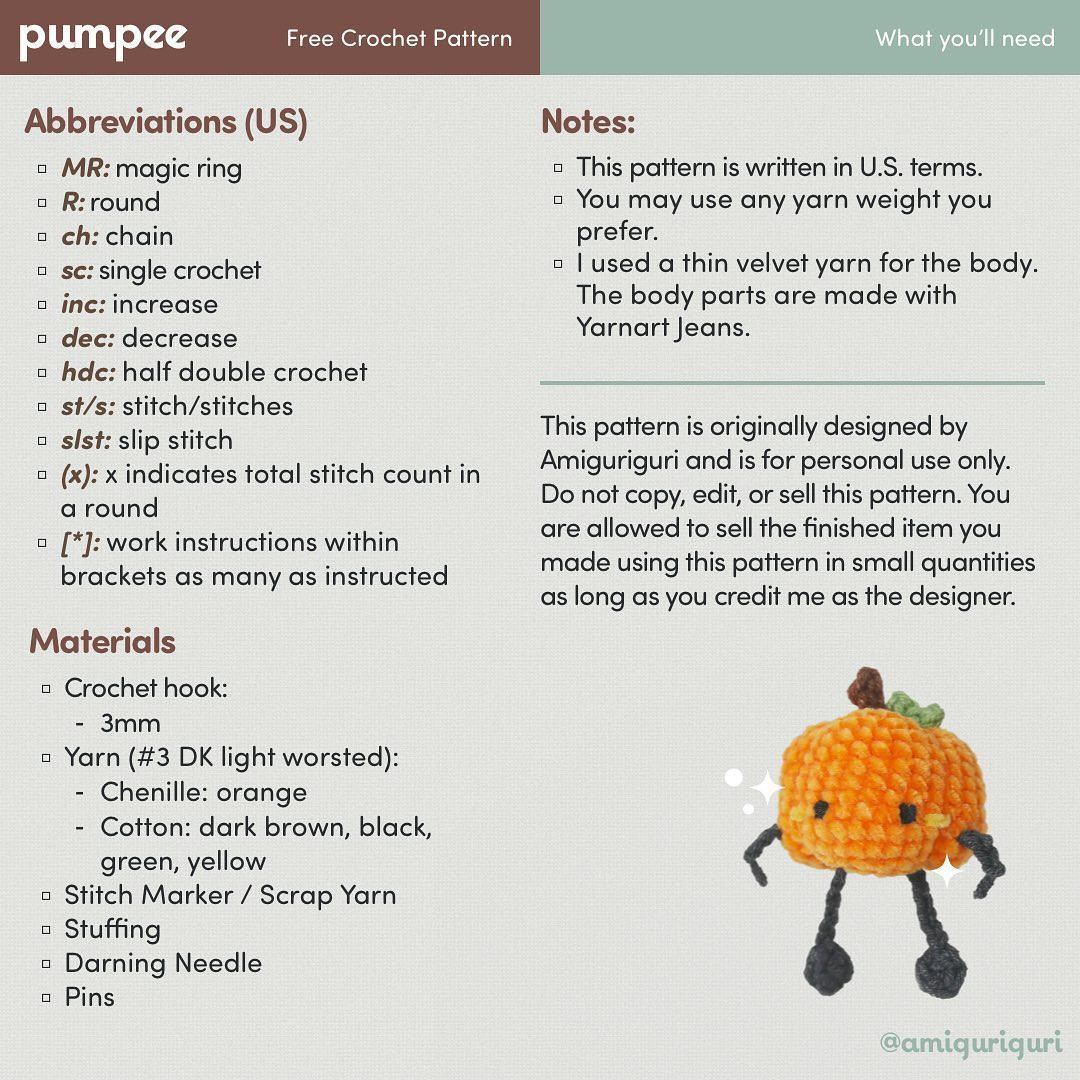 Free Crochet Pattern: Adorable Pumpee!